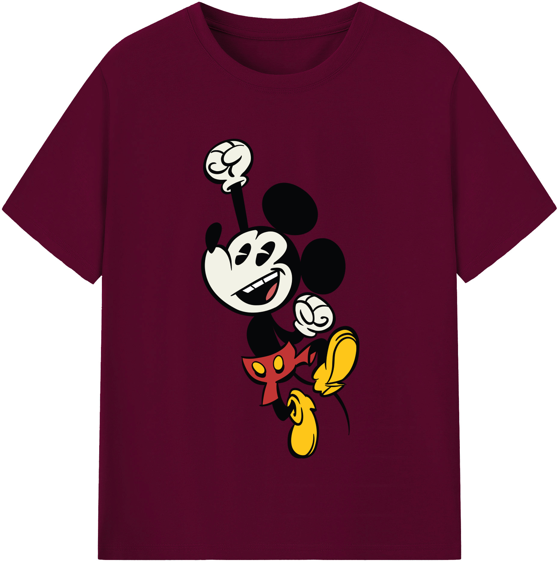 （画像用） ミッキーマウス Mickey Mouse レディースカジュアルプリントTシャツ（綿100％）